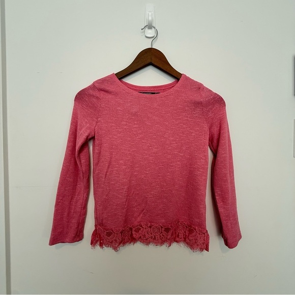 George Other - Pink Lace Hem Kids Top